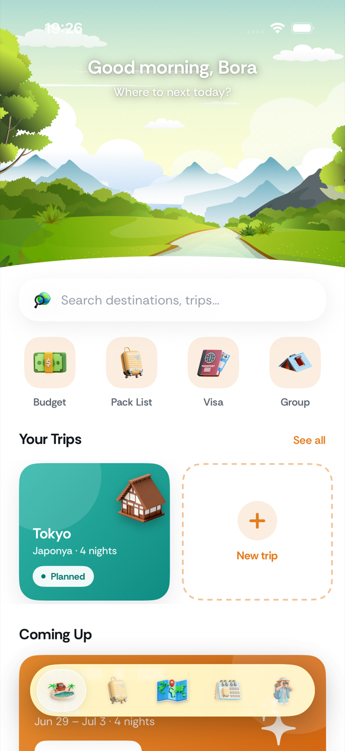 Gruso home screen